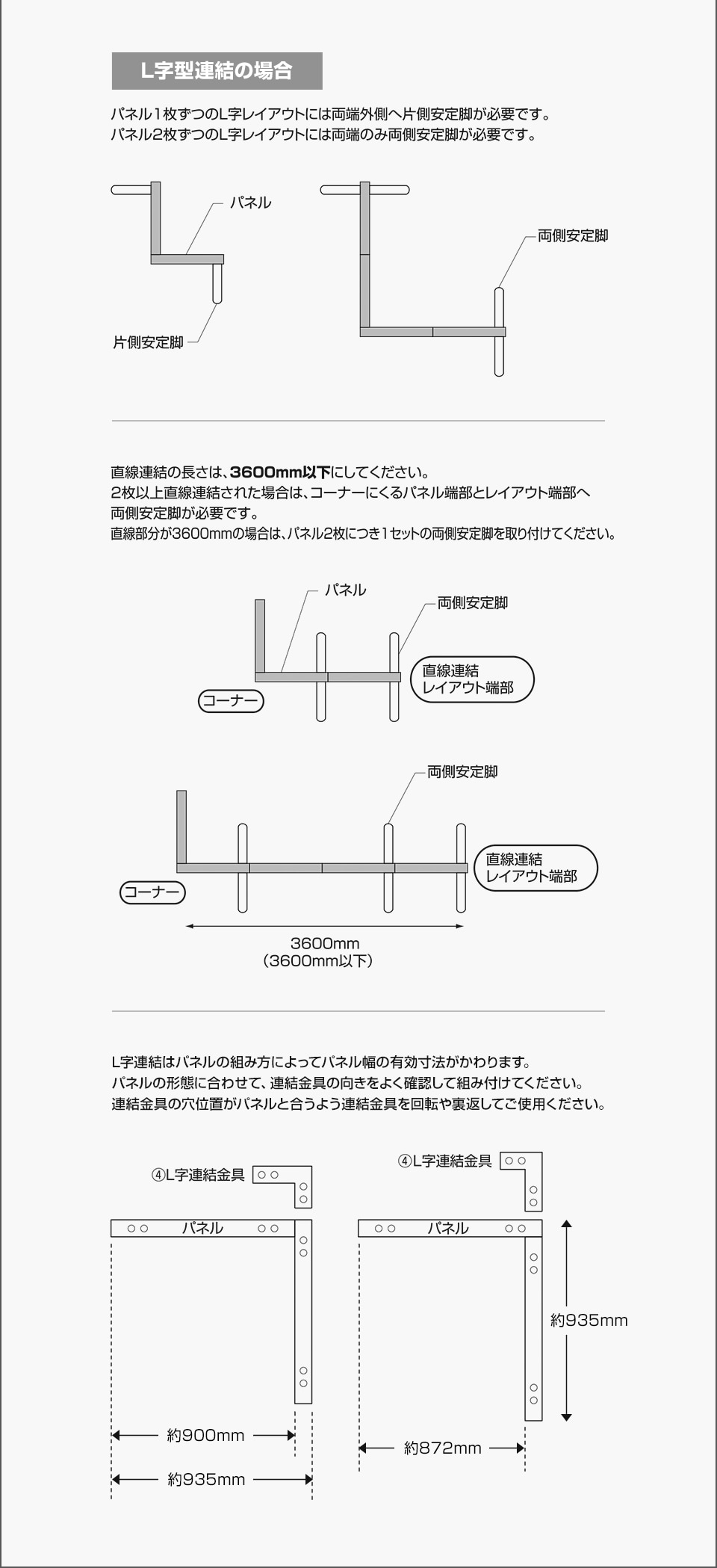 連結時のレイアウト条件