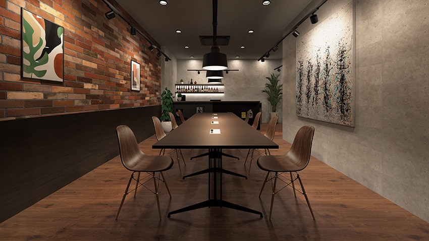 “働く”と“集う”が自然に融合するカウンター付きデザイン