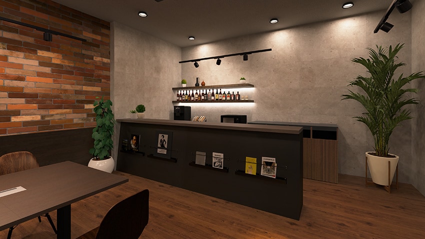 “働く”と“集う”が自然に融合するカウンター付きデザイン