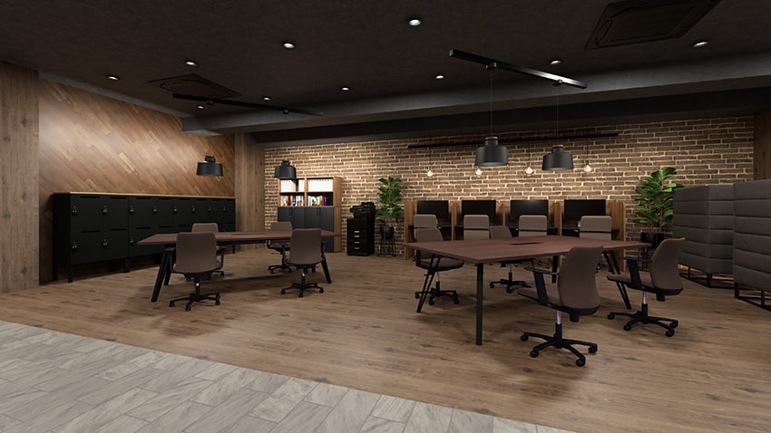 業務に合わせて選べる、多様なワークエリア