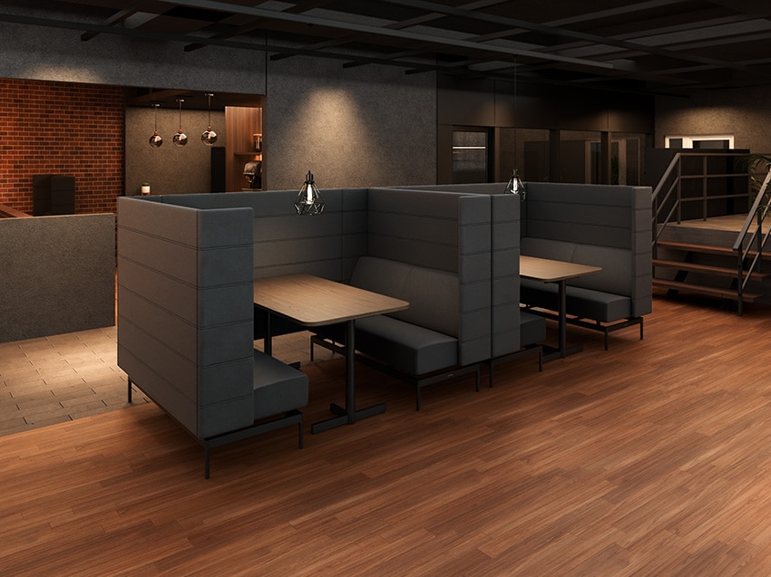 集中と交流を自在に行き来できるABW執務スペース