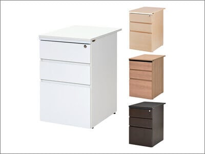 3段鍵付きサイドキャビネット