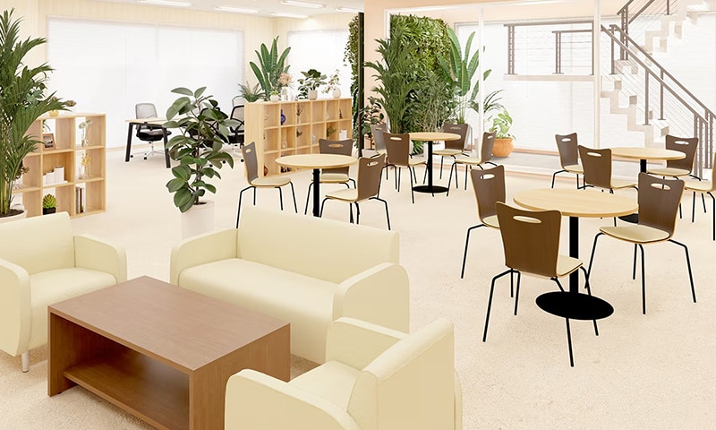 約40坪・10人用】壁を作らず交流を促すオープンなオフィス